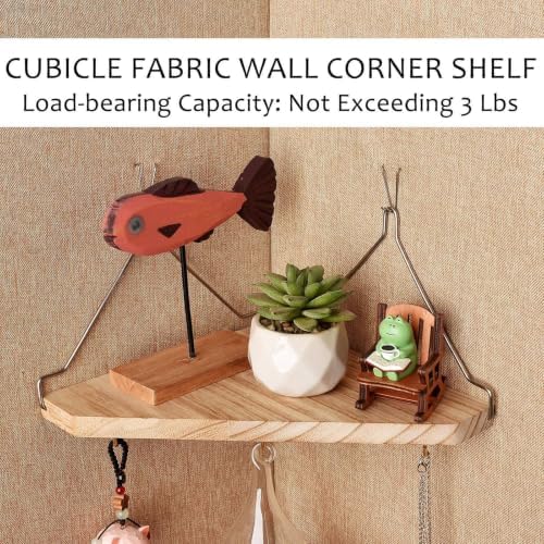 2 Pack Fabric Wall Wooden Wall Cubicle Corner Shelf - Image 4