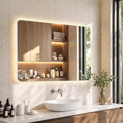 30"x40" LED Backlit Bathroom Wall Mirror Dimmable by TRSURYHOME