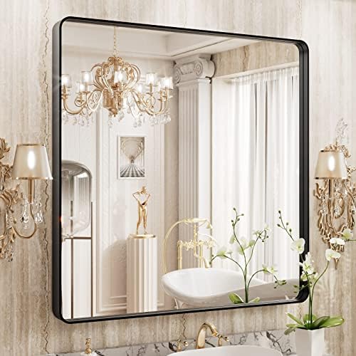 WEER Black Bathroom Vanity Mirror 36X36 Inch by WEER