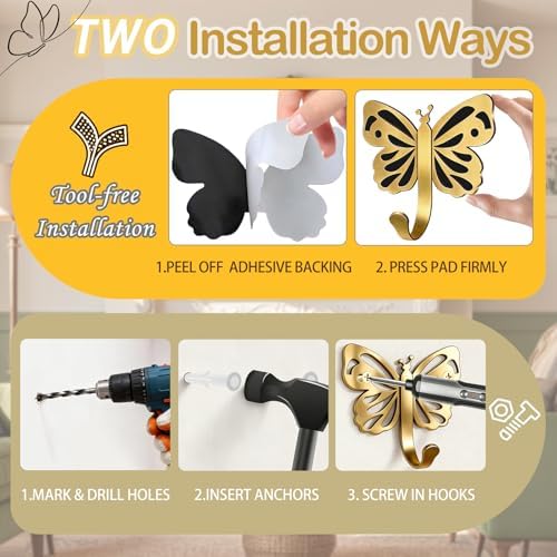 Butterfly Heavy Duty Robe & Towel Hooks - Image 4
