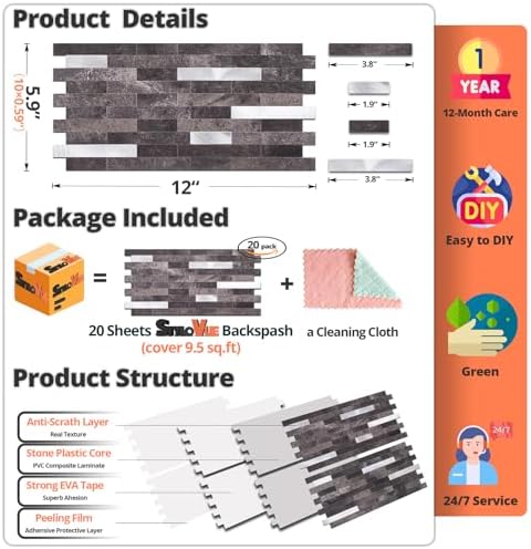 StyloVue 20 Sheets Peel and Stick Backsplash - Image 5
