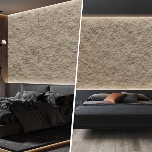 3D Faux Stone PU Wall Panels for Interior Decor, 4 Pieces, Stone Yellow - Image 2