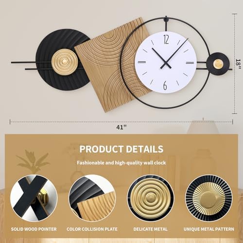 37.7X21Inch Large Modern Wall Clock - Image 2