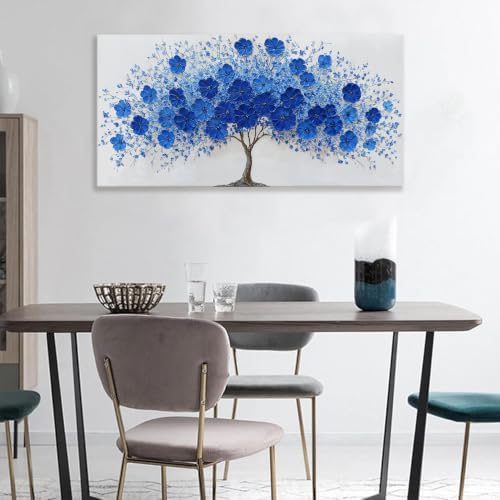 I@U Navy Blue Floral Canvas Tree Of Life Wall Art - Image 3