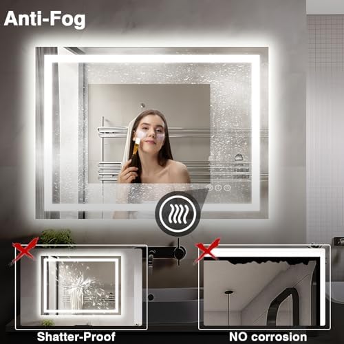 EchosLife 40"x30" LED Lights Bathroom Mirror - Image 6