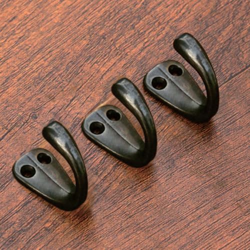 RZDEAL 3PCS Vintage Black Brass Coat and Hat Hook Brass Classico Wall Hanging by RZDEAL