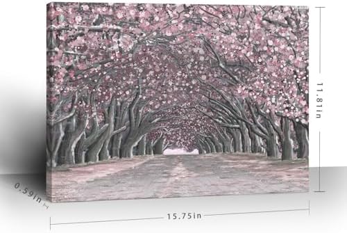 Nicetop Pink Wall Art–Abstract Floral Trees Artwork Canvas Print Romantic - Image 5