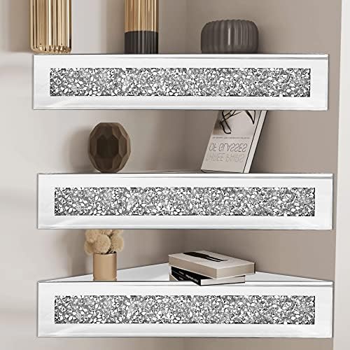 Royxen Corner Floating Shelves 2 Sets, Corner Shelf Wall Mounted Crushed Diamond - Image 5