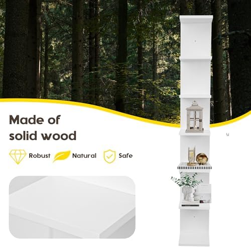 7 Tier Wall Shelf Unit, Vertical Column Floating Storage Home Decor Organizer - Image 4
