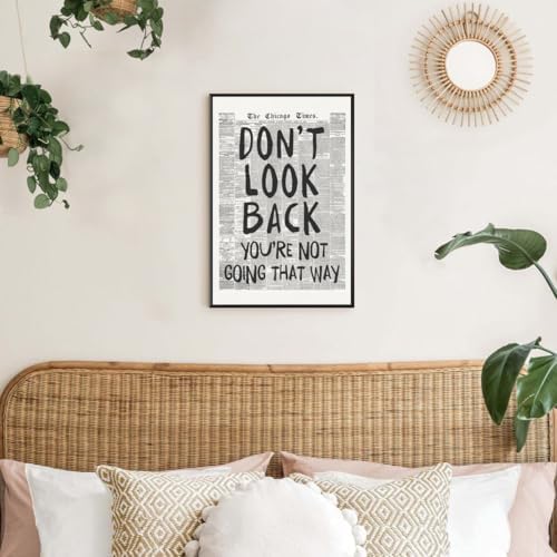 Black and White Retro Newspaper Wall Art Trendy Inspirational Quote Poster - Image 7