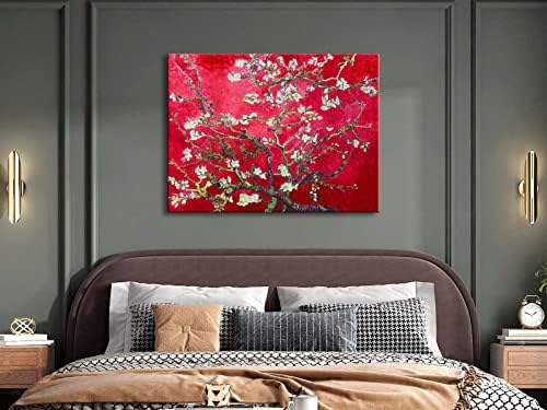Wieco Art Large Red Almond Blossom Tree Vincent Van Gogh Paintings Reproduction - Image 3