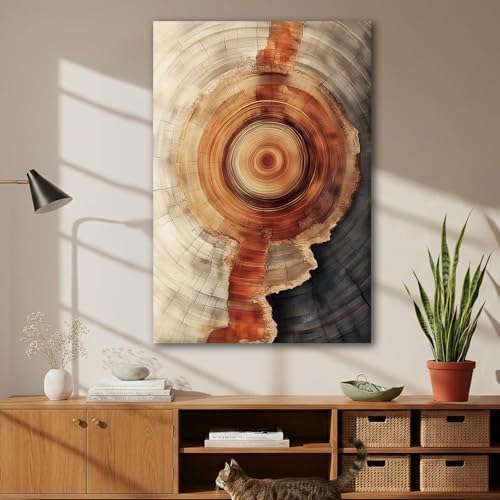 Tree Ring Wall Art Framed, Modern Nature Decor - Image 2