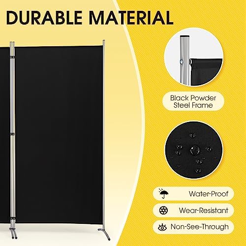 RANTILA 3 Panel Privacy Screen, 6 Ft Tall Folding Privacy Screen Room Dividers - Image 6