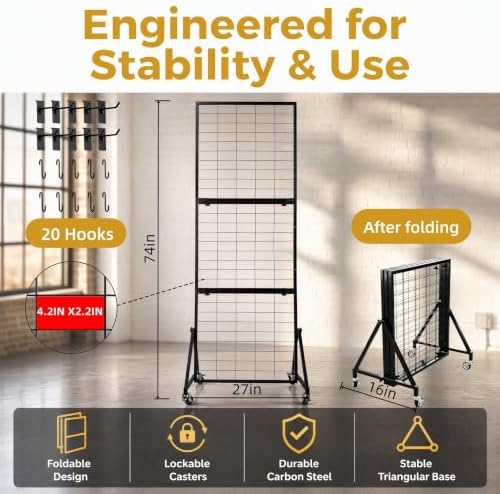 6FT x 2FT Foldable Grid Wall Panel - Image 6