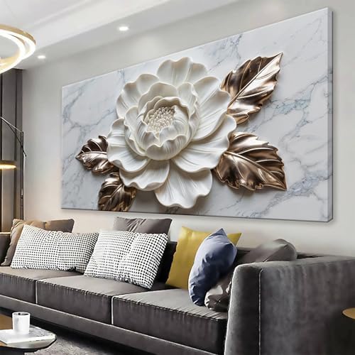 Suconvng Canvas Wall Art Living Room Prints Home Wall Decor Modern White Flower by Suconvng