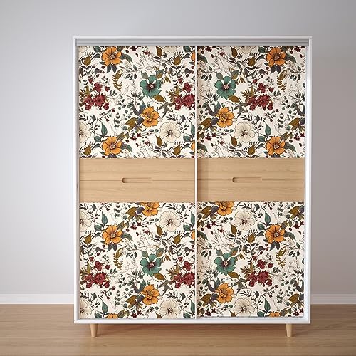 Danodoi Yellow Vintage Floral Peel and Stick Wallpaper 17.5" x 197" - Image 6