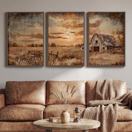 Large Farmhouse Landscape Wall Art by Cuspin