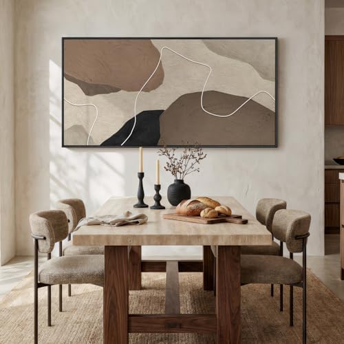 Extra Large Neutral Brown Beige Abstract Wall Art - Image 2