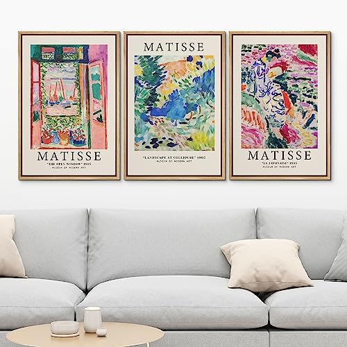 MUDECOR Framed Canvas Print Wall Art Set Henri Matisse Exhibition Posters Fine - Image 2