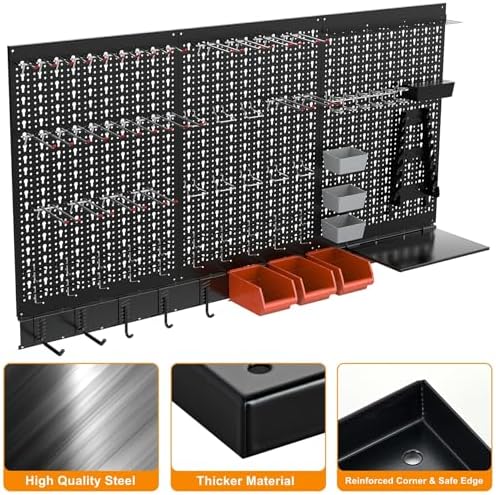 TORACK Metal Pegboard Wall Organizer System 24x48 in - Image 5