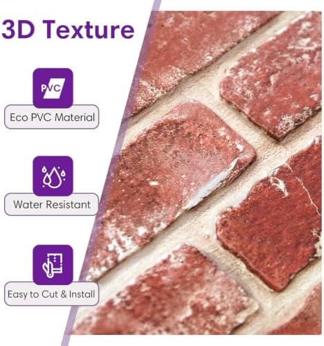 3D Faux Brick Wall Panels Peel and Stick, Designed - Image 3