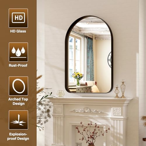 XRAMFY Arched Bathroom Mirror, Modern Bathroom Mirrors - Image 3