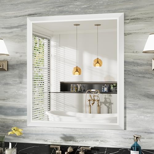 Briivue Bathroom Wall Mirror, 36x32 Inch by Briivuemodernmirrors