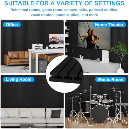 2 Pack Sound Proof Foam Panels for Walls, High Density Black Sound Deadening - Image 6