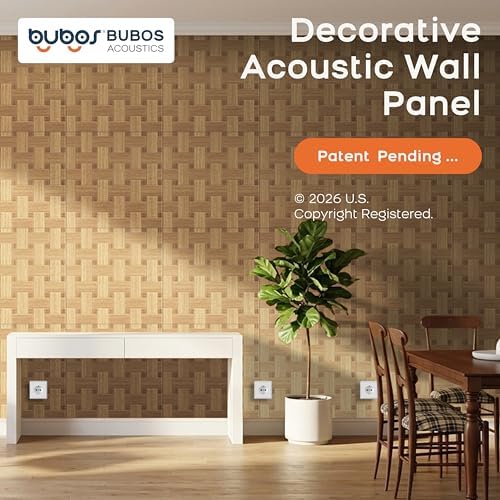 BUBOS 6 Pack Wood Wall Panel, 23.6"x23.6" Peel and Stick Faux Acousitc Panel - Image 2