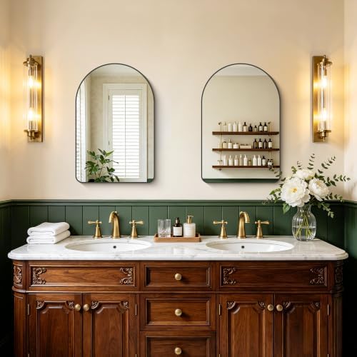 FORBATH Arched Bathroom Mirror 16x24 Inch, Hanging or Leaning Against Wall - Image 6