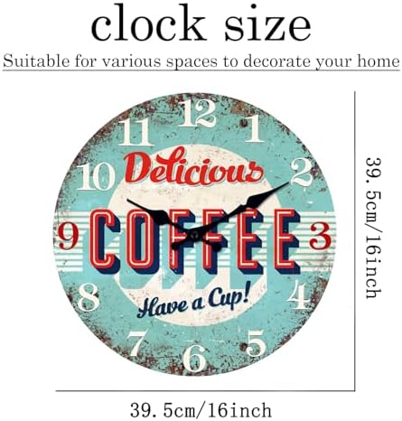 XFM Big Retro Coffee Wall Clock - Image 6