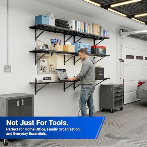 FLEXIMOUNTS 2-Pack 1x6ft Garage Shelving Perforated Wall Shelf - Image 4