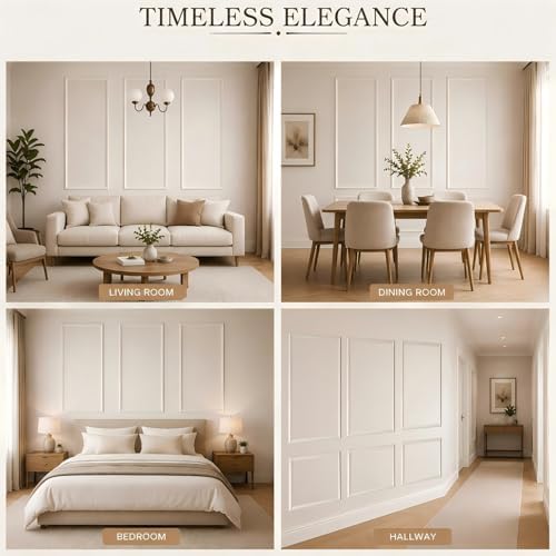 Peel and Stick Wall Molding Kit, Pre Cut Accent Wainscoting Panels - Image 7