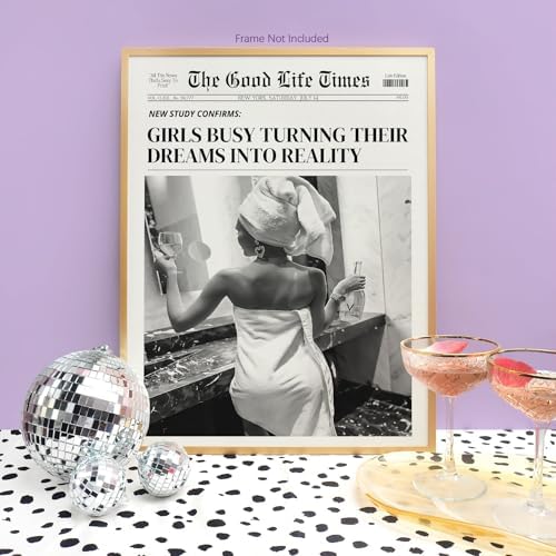 Fashion Black And White Newspaper Wall Art 16x24in UnFramed Retro Cocktail - Image 4