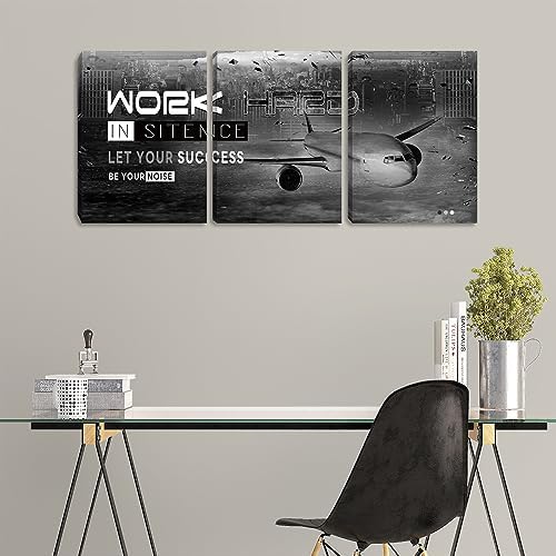 Motivational Framed Canvas Wall Art Success Quote Office Wall Art Black - Image 5