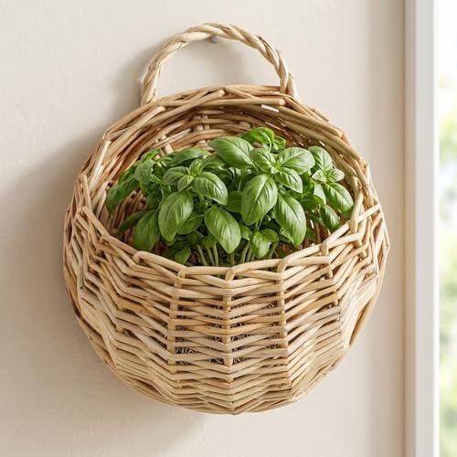 DOITOOL Willow Wall Basket, Semi Circular Baskets, Boho Flower Holder, Wall - Image 7
