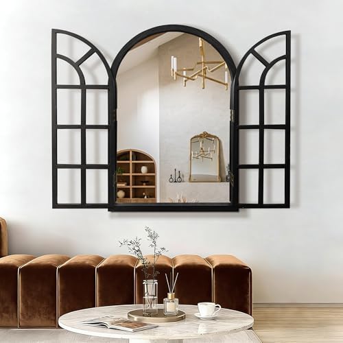 Arched Wall Mirror with Windowpane - Image 5
