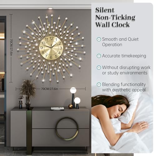 Extra Large Wall Clocks for Living Room Big Modern Clock Silent - Image 5