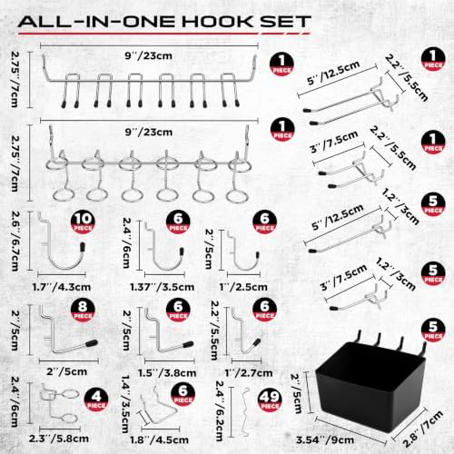 120PCS Pegboard Accessories Kit, Pegboard Hooks Assortment - Image 2