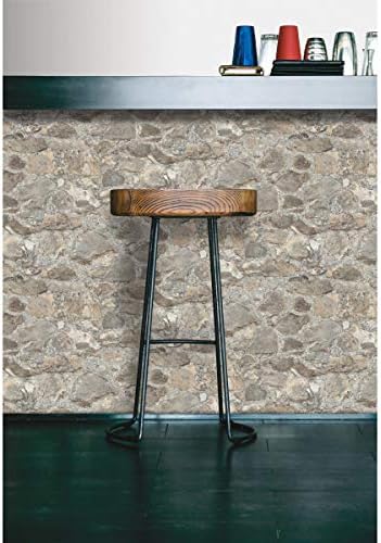 RoomMates Gray and Almond Weathered Stone Peel and Stick Wallpaper - Image 3