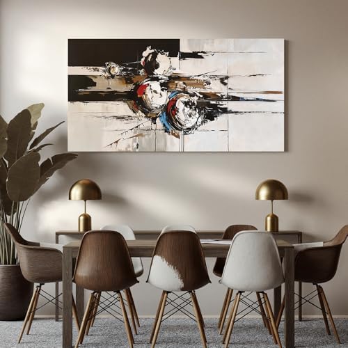 YISXINOAG Black White Abstract Wall Art Modern Industrial Painting 24"X48" - Image 6