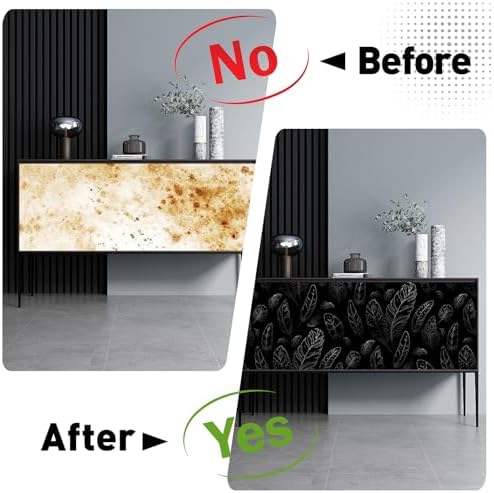 Black Peel and Stick Wallpaper 17.7"x480" Feather Wallpaper Removable Modern - Image 4