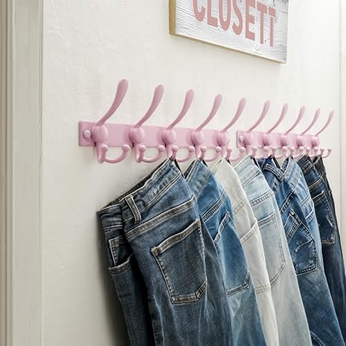 Dseap Coat Rack Wall Mount, Heavy Duty 12-Gauge Base vs Flimsy 1mm, - Image 5