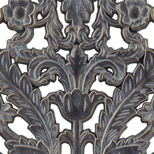 Madison Park Carved Wood Wall Art 2 Piece, Floral Wooden Carving Wall Decor - Image 4
