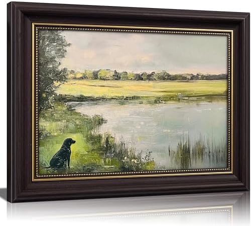 Vintage Gold Framed Canvas Wall Art Retro Nature Landscape Green 3D Textured by VintageGoldFramedWallArt