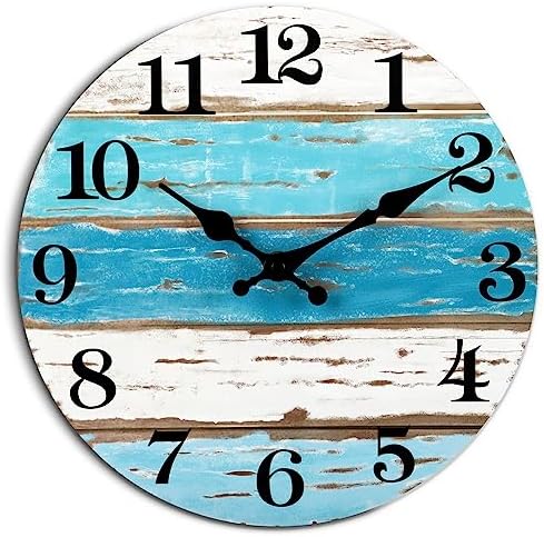 CHYLIN Wall Clock 10" Beach Battery Operated Silent Non-Ticking Coastal by CHYLIN