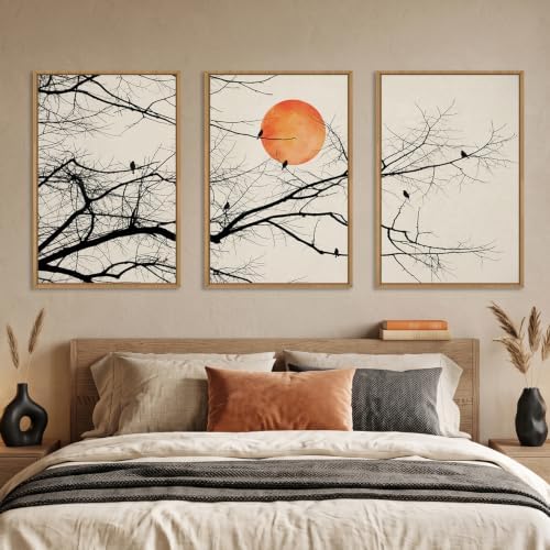 Large Vintage Tree Branch Framed Canvas Wall Art Set-24"x36"x3 - Image 4
