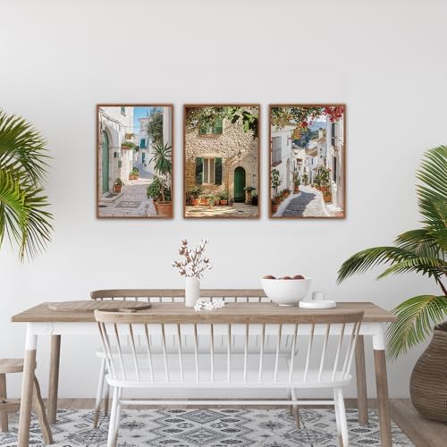 HLNIUC Vintage Italian Countryside Landscape Framed Wall Art, Mediterranean - Image 2