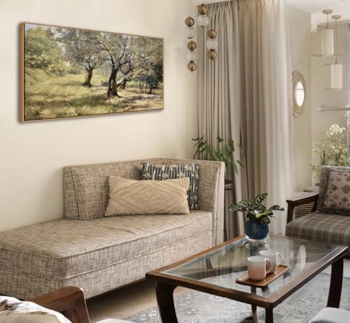 DJSYLIFE Large Framed Wall Art, Vintage Olive Grove Landscape, 20x40 Inch - Image 3