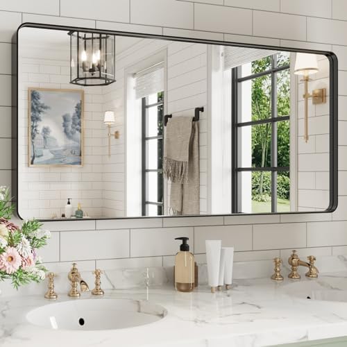 WEER Black Bathroom Vanity Mirror 48X24 Inch by WEER
